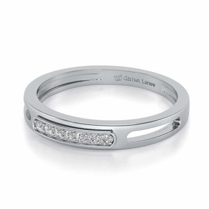 Simple Silver Band Ring - White Gold - Image 2