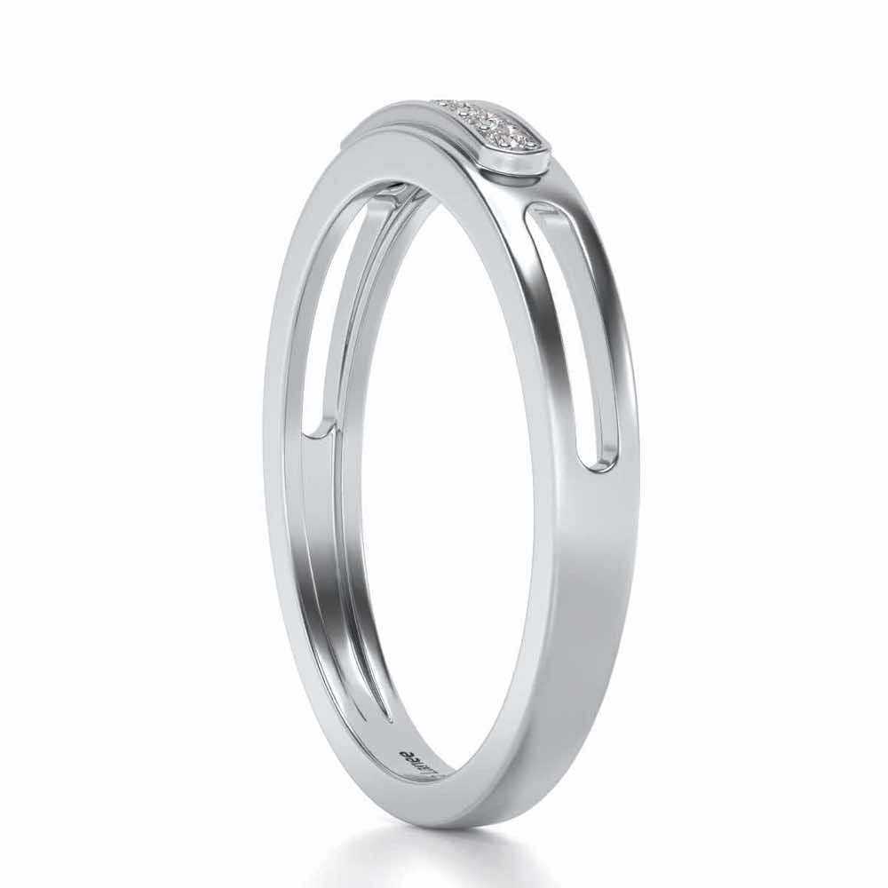 Simple Silver Band Ring - White Gold - Image 3