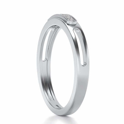 Simple Silver Band Ring - White Gold - Image 3