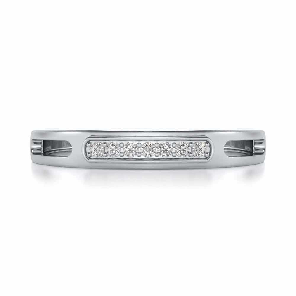 Simple Silver Band Ring - White Gold - Image 4