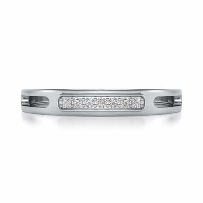 Simple Silver Band Ring - White Gold - Image 4
