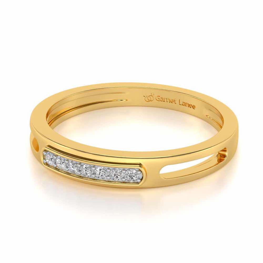 Simple Silver Band Ring - Yellow Gold - Image 2