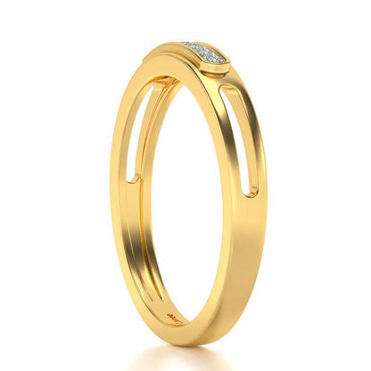 Simple Silver Band Ring - Yellow Gold - Image 3