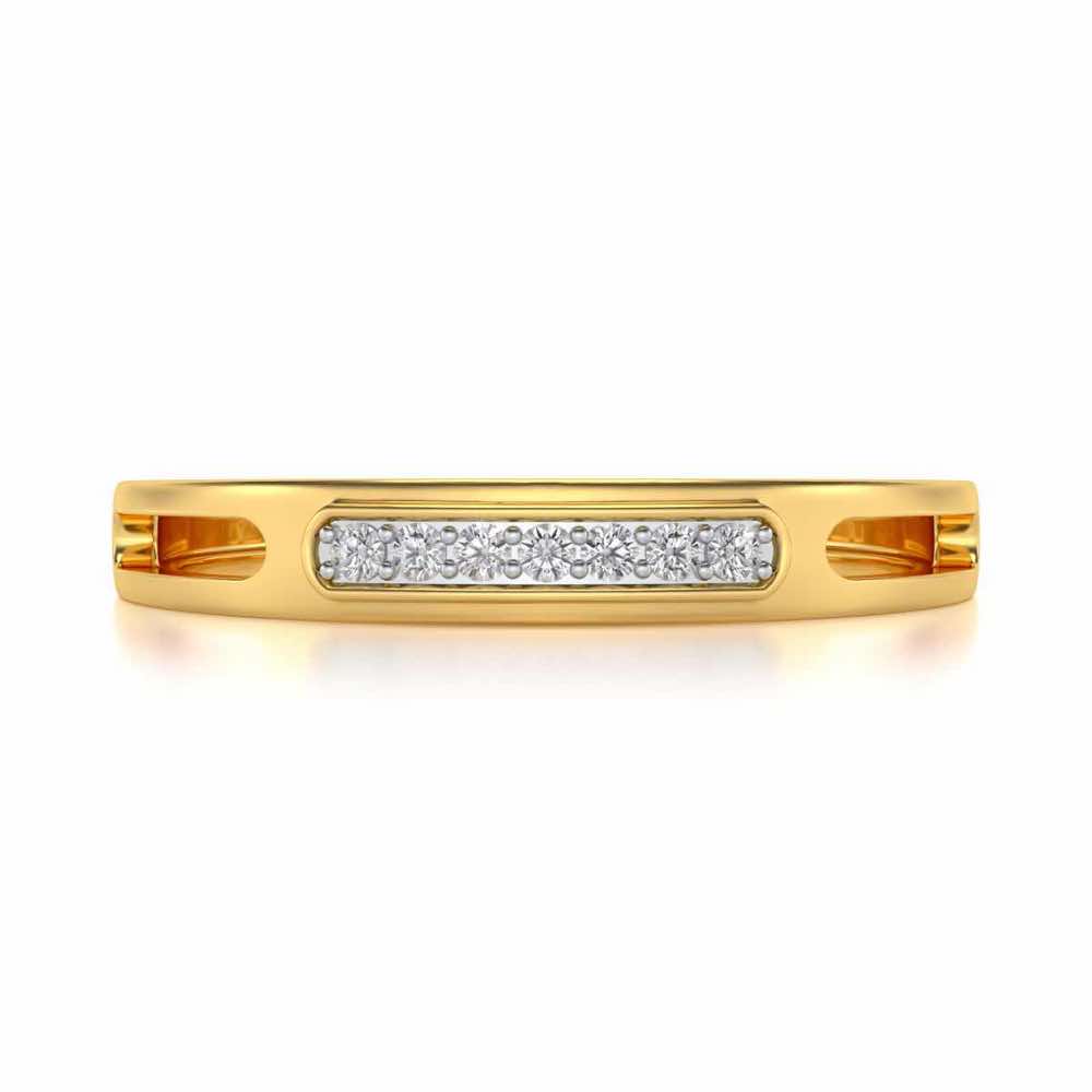 Simple Silver Band Ring - Yellow Gold - Image 4