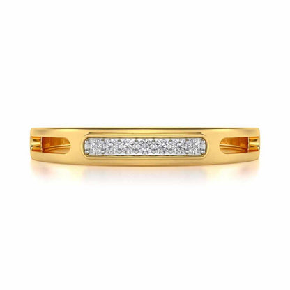 Simple Silver Band Ring - Yellow Gold - Image 4
