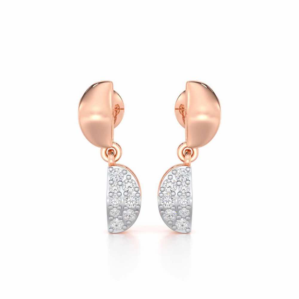Simple Elegance Silver Earrings - Rose Gold - Image 1