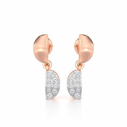 Simple Elegance Silver Earrings - Rose Gold - Image 1