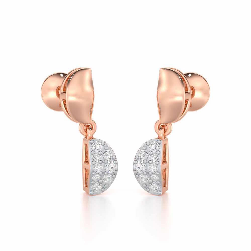 Simple Elegance Silver Earrings - Rose Gold - Image 2
