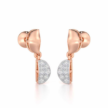 Simple Elegance Silver Earrings - Rose Gold - Image 2