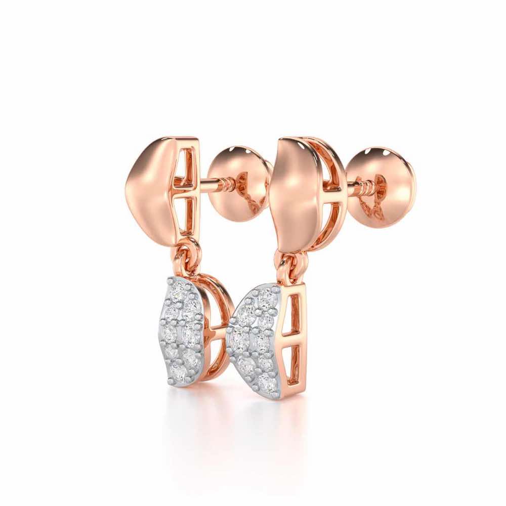 Simple Elegance Silver Earrings - Rose Gold - Image 3