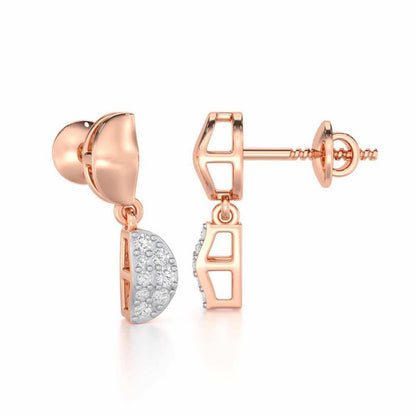 Simple Elegance Silver Earrings - Rose Gold - Image 4