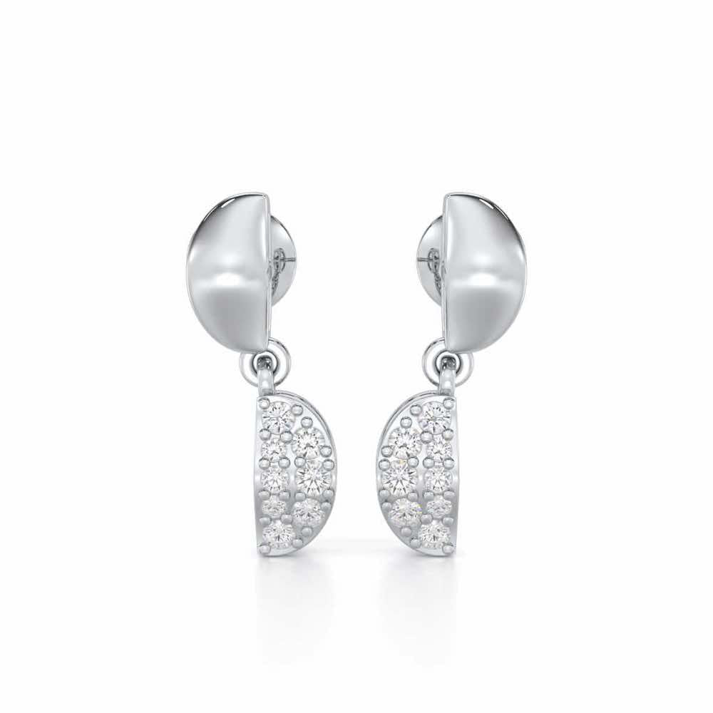 Simple Elegance Silver Earrings - White Gold - Image 1