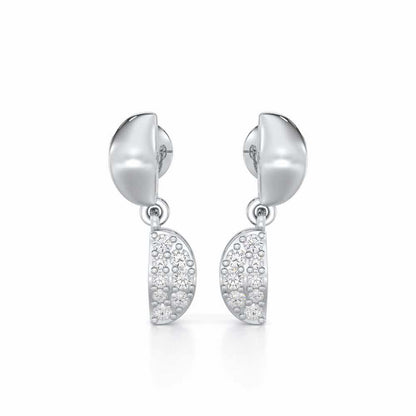 Simple Elegance Silver Earrings - White Gold - Image 1