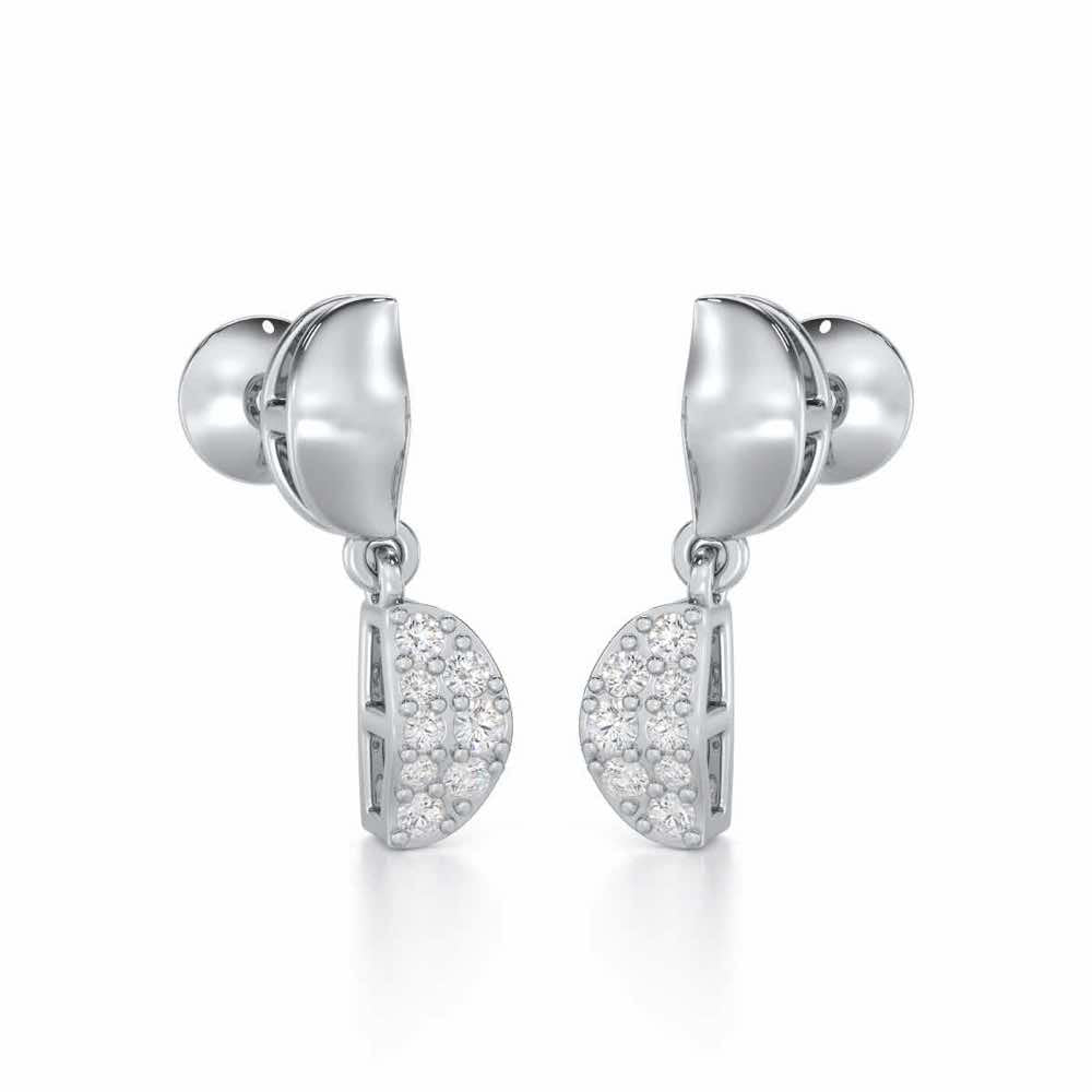 Simple Elegance Silver Earrings - White Gold - Image 2