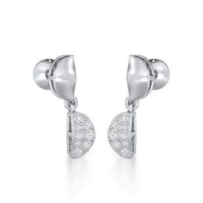 Simple Elegance Silver Earrings - White Gold - Image 2