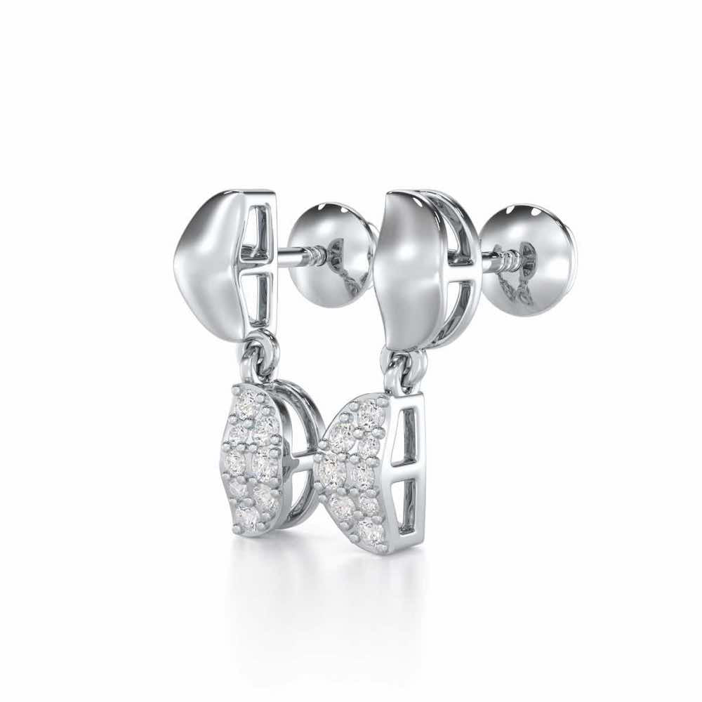 Simple Elegance Silver Earrings - White Gold - Image 3
