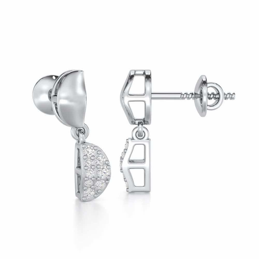 Simple Elegance Silver Earrings - White Gold - Image 4