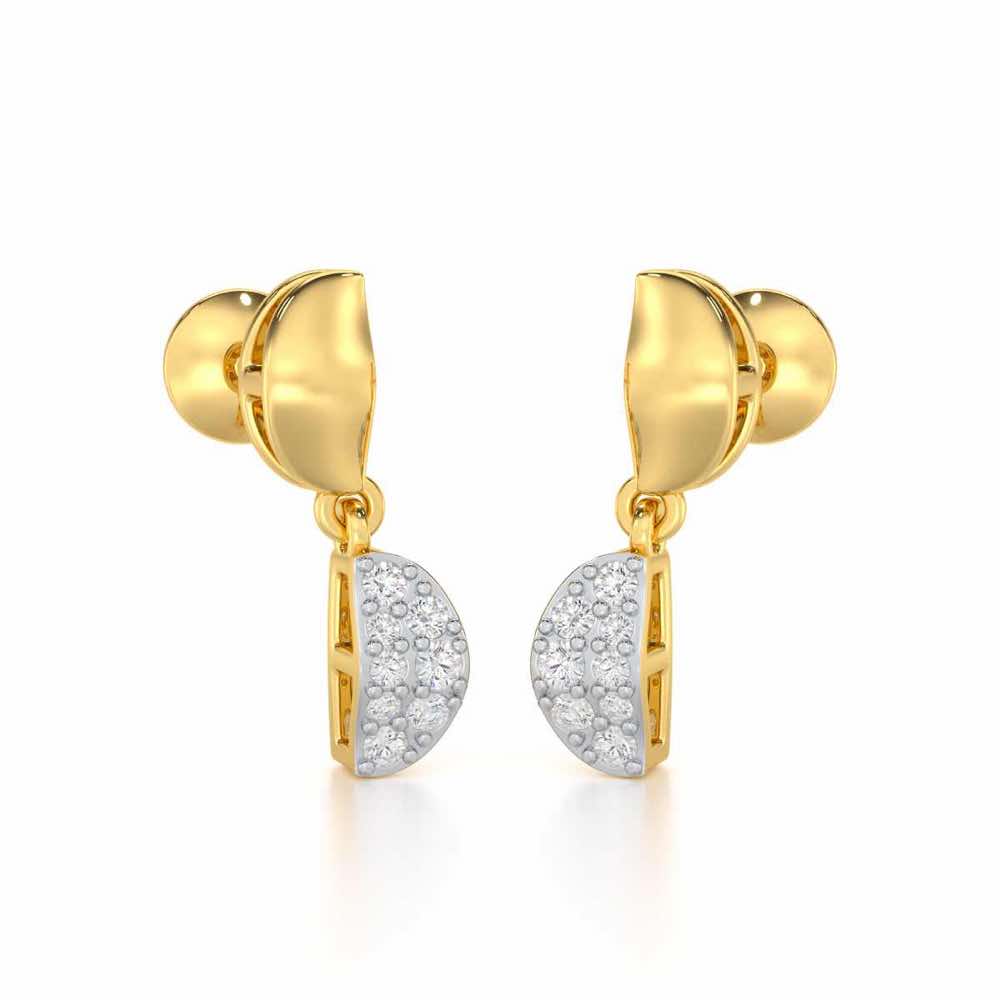 Simple Elegance Silver Earrings - Yellow Gold - Image 2