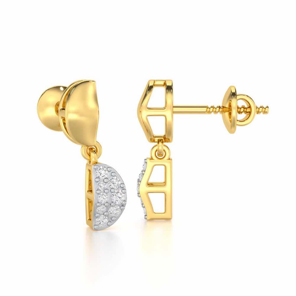 Simple Elegance Silver Earrings - Yellow Gold - Image 4