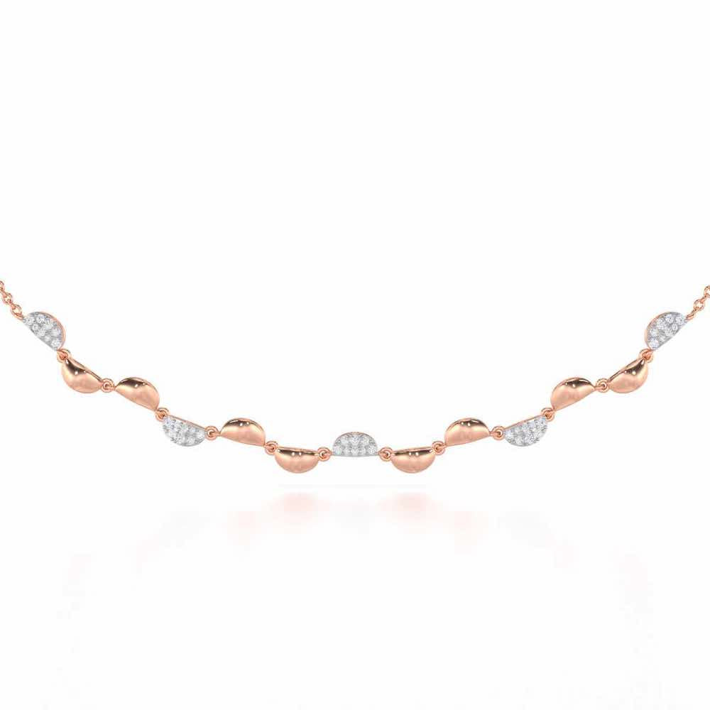 Simple Elegance Silver Necklace - Rose Gold - Image 1