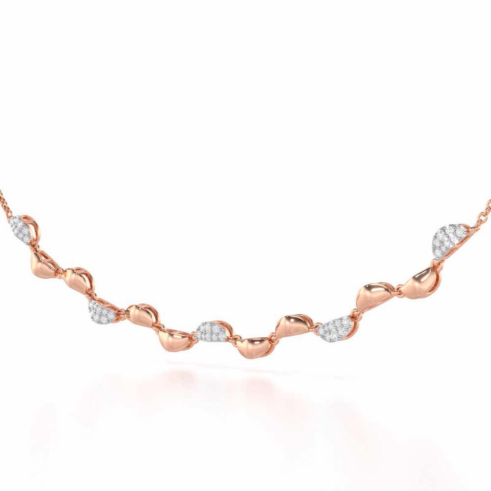 Simple Elegance Silver Necklace - Rose Gold - Image 3