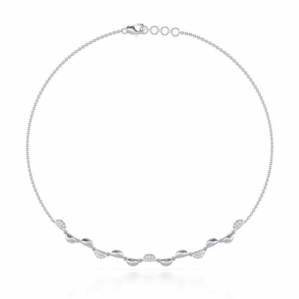 Simple Elegance Silver Necklace - White Gold - Image 2