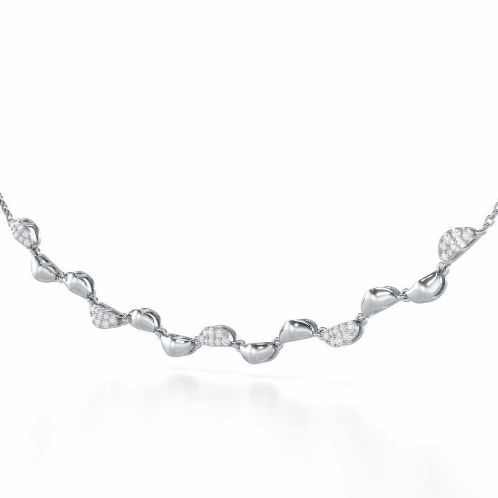 Simple Elegance Silver Necklace - White Gold - Image 3