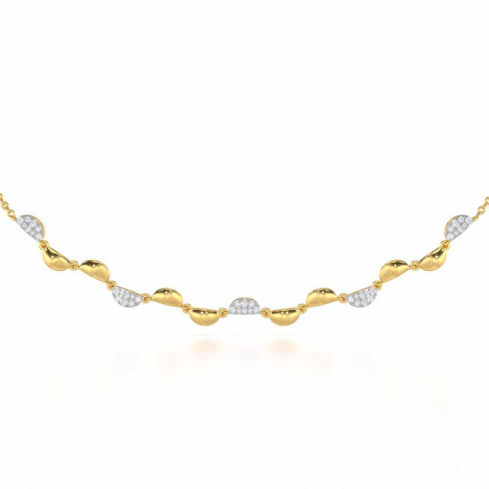 Simple Elegance Silver Necklace - Yellow Gold - Image 1