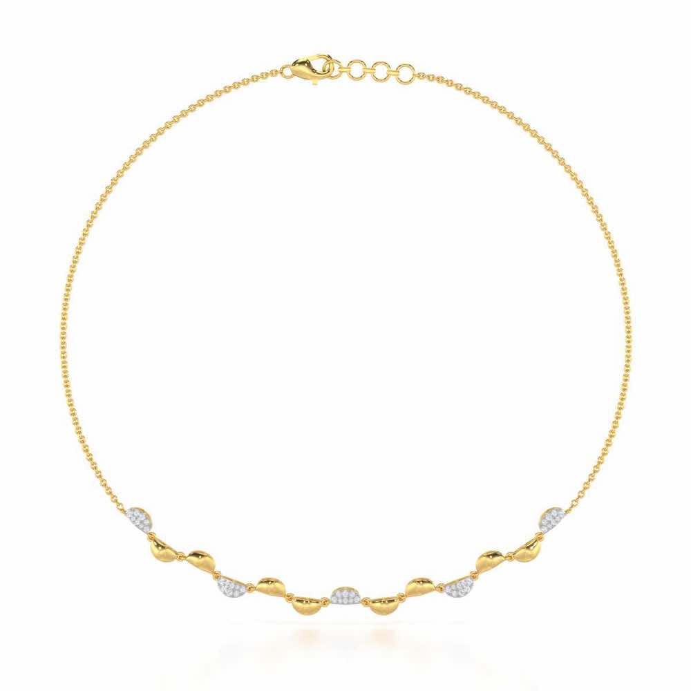 Simple Elegance Silver Necklace - Yellow Gold - Image 2