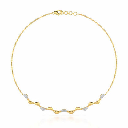 Simple Elegance Silver Necklace - Yellow Gold - Image 2