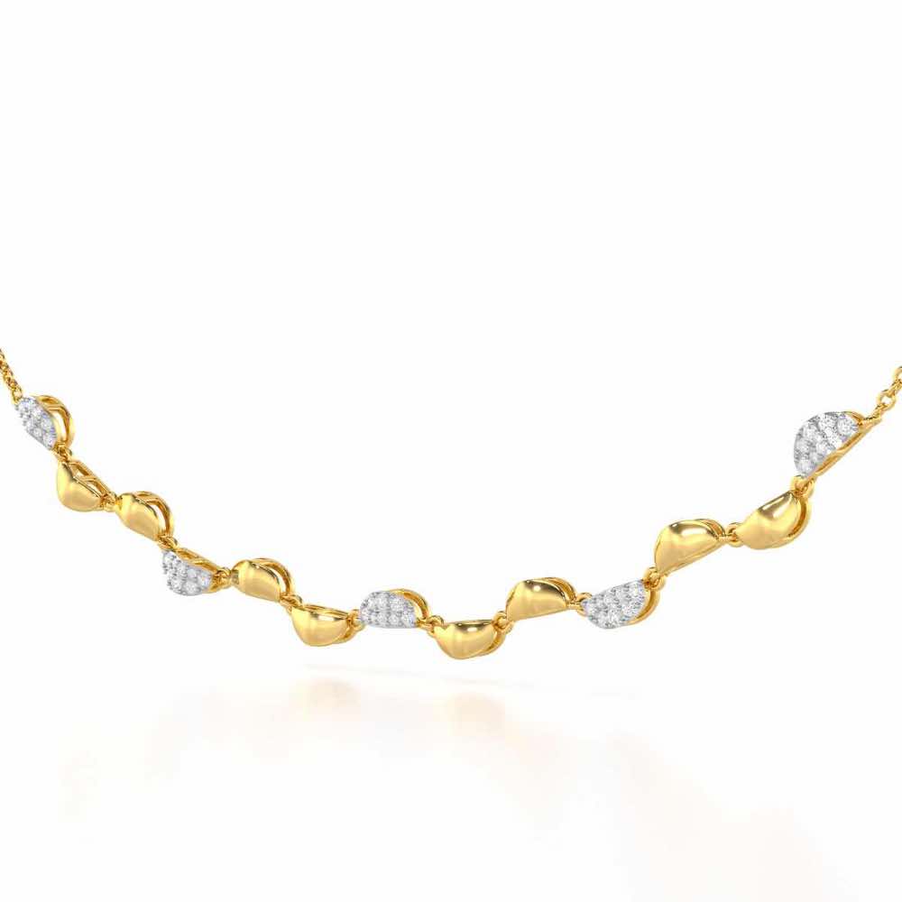 Simple Elegance Silver Necklace - Yellow Gold - Image 3