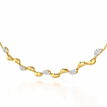 Simple Elegance Silver Necklace - Yellow Gold - Image 3