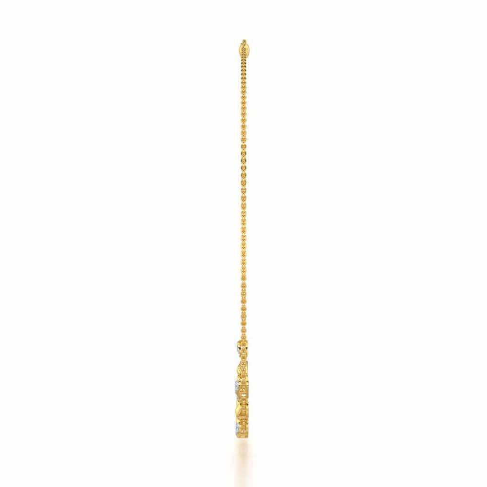 Simple Elegance Silver Necklace - Yellow Gold - Image 4