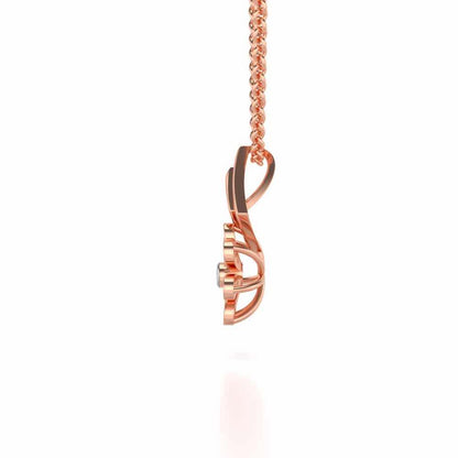Simple Flower Silver Pendant - Rose Gold - Image 4