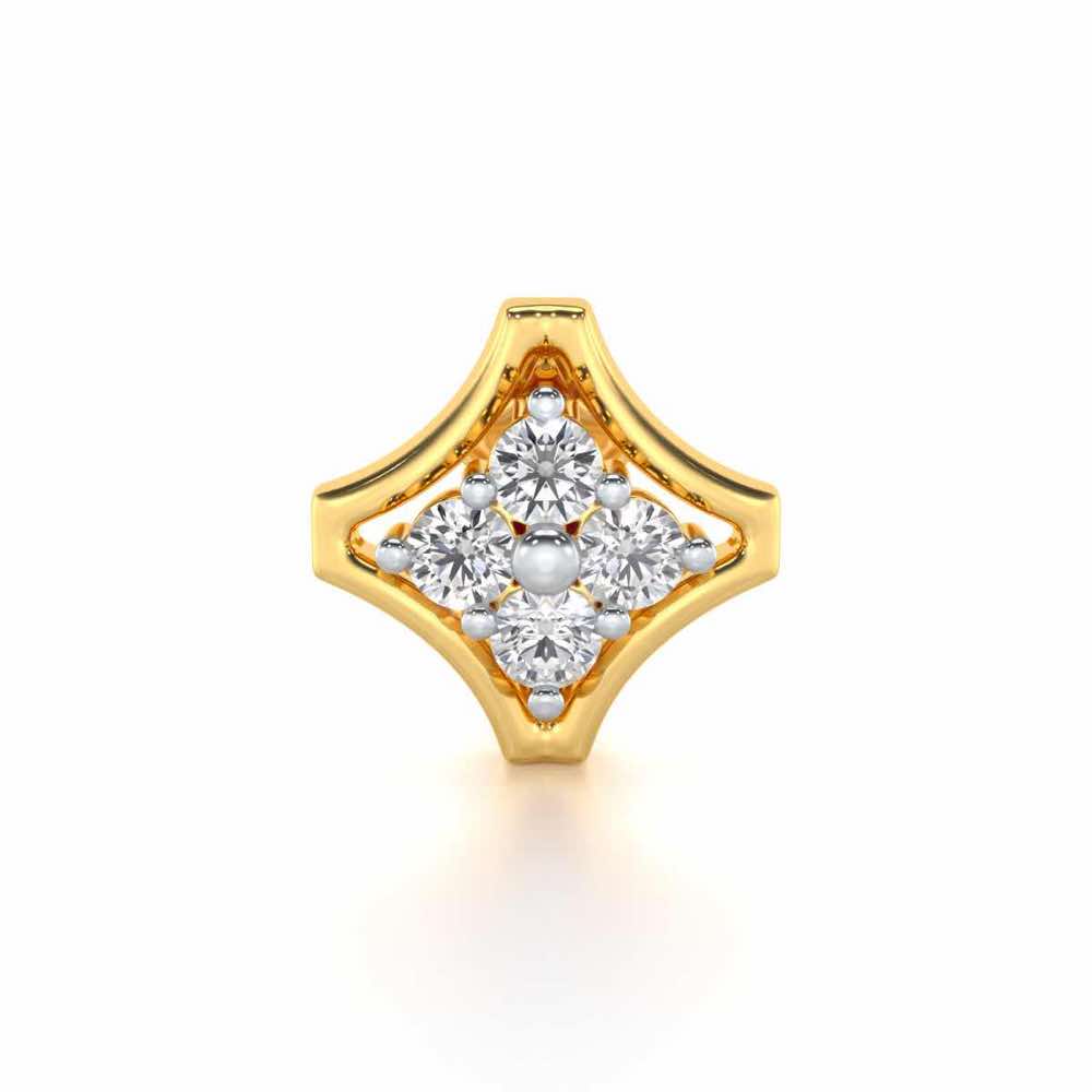 Simple Glow Silver Nosepin - Yellow Gold - Image 1