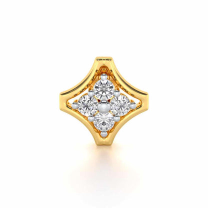 Simple Glow Silver Nosepin - Yellow Gold - Image 1