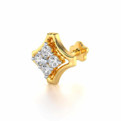 Simple Glow Silver Nosepin - Yellow Gold - Image 2