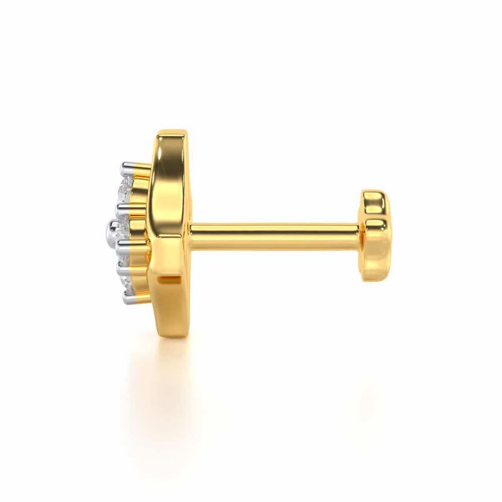 Simple Glow Silver Nosepin - Yellow Gold - Image 3