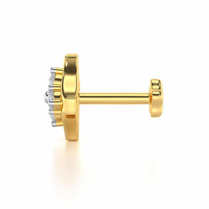Simple Glow Silver Nosepin - Yellow Gold - Image 3
