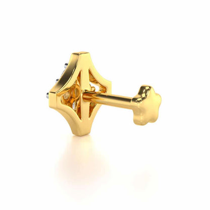 Simple Glow Silver Nosepin - Yellow Gold - Image 4