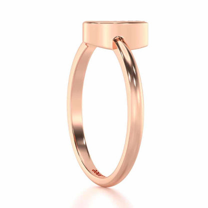 Simple Heart Silver Ring - Rose Gold - Image 3