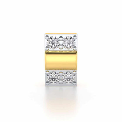 Simple Rectangle Silver Nosepin - Yellow Gold - Image 1
