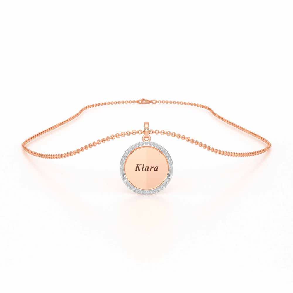 Simple Say Silver Pendant - Rose Gold - Image 3