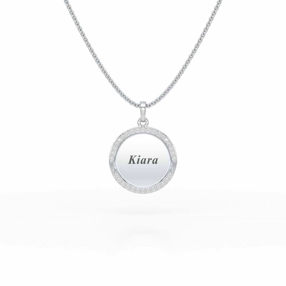 Simple Say Silver Pendant - White Gold - Image 1