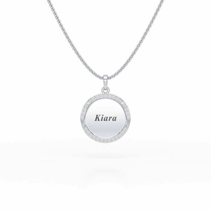 Simple Say Silver Pendant - White Gold - Image 1