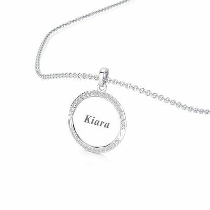 Simple Say Silver Pendant - White Gold - Image 2