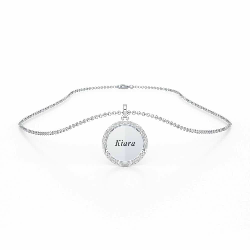 Simple Say Silver Pendant - White Gold - Image 3