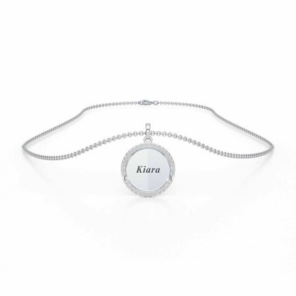 Simple Say Silver Pendant - White Gold - Image 3