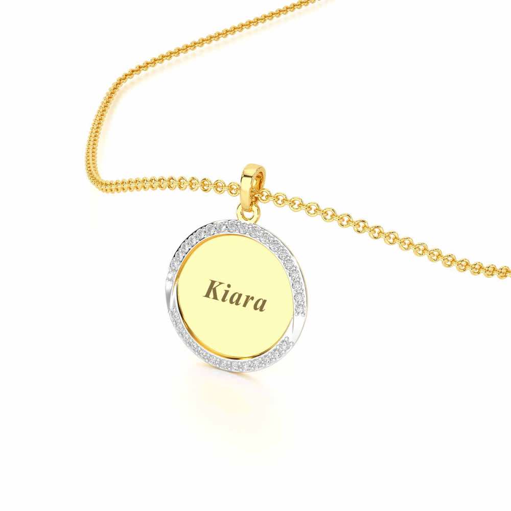 Simple Say Silver Pendant - Yellow Gold - Image 2