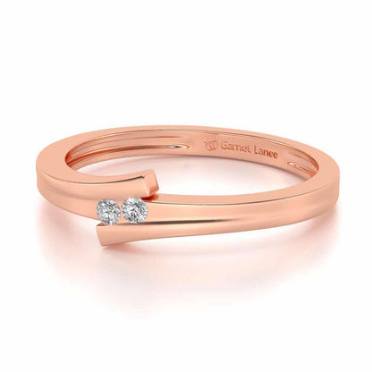 Simplistic Silver Band Ring - Rose Gold - Image 2